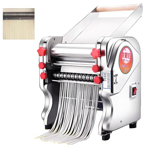 550w Máquina Pasta Eléctrica,Laminadora Masa Comercial,Máquina Hacer Pasta Fresca En Casa Acero Inoxidable,para Fideos,Espaguetis,Lasaña FKM200