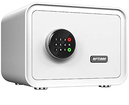 Cajas Fuertes Contraseña electrónica Caja Fuerte antirrobo, Hogar pequeño Oficina Segura de 25 cm en la Pared/en el Armario Caja Fuerte del Hotel Gabinete Seguro, Blanco