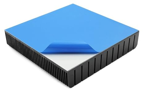 Awxlumv 100mm Large Heatsink Aluminum 3.94x3.94x0.79inch / 100x100x20mm + Thermal Conductive Adhesive Tape, Square Heat Sink Cooling for Router Base Power Supply IC Graphics Card Memory, Balck