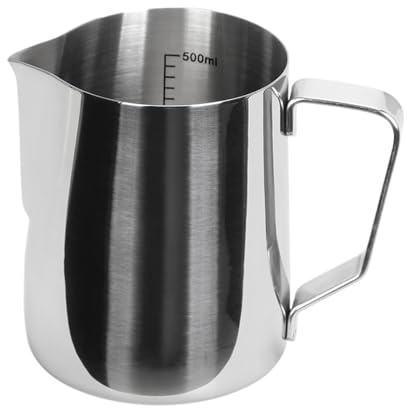 Bricco Latte Brocca for schiuma di caffè da 350/600 ml in acciaio inossidabile con misurazione interna, tazza for latte art barista(600ml)