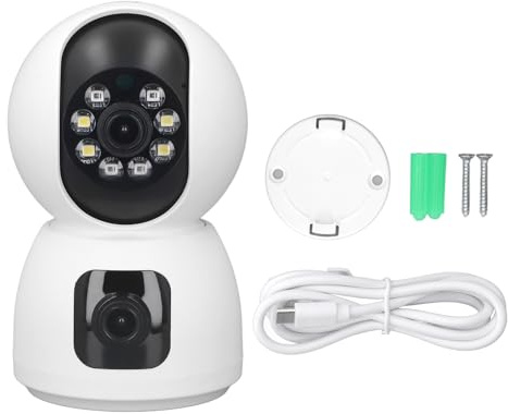 ChengyuWei Telecamera di sicurezza 1080P HD, telecamera intelligente da interno wireless WiFi con comunicazione bidirezionale, panoramica e inclinazione a 360 gradi con visione notturna, obie