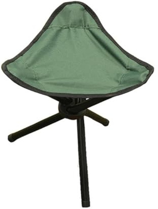 TOYANDONA Taburete Trípode Plegable Portátil de Tres Patas para Pesca | 100 Kg, Verde, Asiento Acolchado, Lona Oxford y Tubo de Acero, Camping y Senderismo