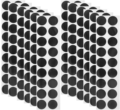 Autocollants de Cible Ronds Noirs Auto-adhésifs 900 Pièces en Papier | 50 Feuilles, Format Portable, Pastilles de Réparation Créatives, Usage Tir Sportif