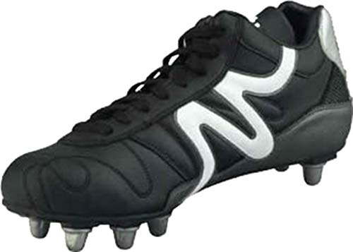 Mitre Italia M Junior Botas de Rugby, Negro, Gris, 36 EU
