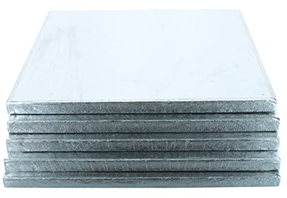 Culpitt Lot de 5 planches à gâteau carrées Argenté 30,5 cm