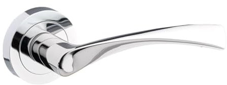 Designer Levers - Marvel Lever on Rose Door Handle - Contemporary Design- Polished Chrome - 1 Pair - Fixings Included - Interior Use