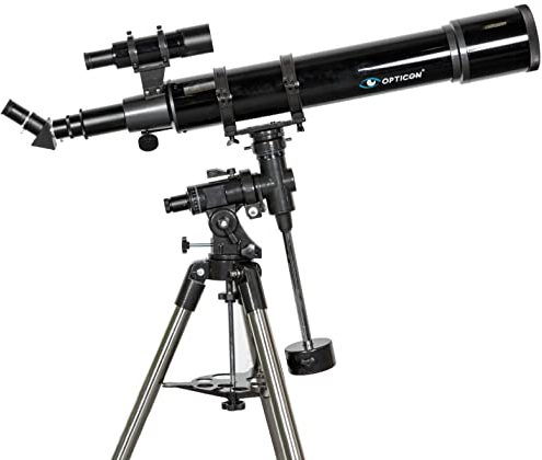 OPTICON - Teleskop Supernova I Vergrößerung 150x I Durchmesser 102 mm I Brennweite 900 mm I Barlowlinse 3X I für Anfänger und Fortgeschrittene I Umfangreichem Zubehör