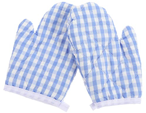 DOITOOL Kinder Die Handschuhe Kochen Kinderofenhandschuhe Hitzebest?ndige Mikrowelle Mitts Kinderofenhandschuhe Backhandschuhe zum Kochen Kinder Kochen Utensilien Kinder Kochen Schnitte (hellblau)