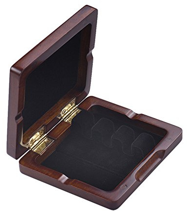 HUIOP caja de caña,Caja de madera del fagot de maroon Caja de lámina tallada a mano del fagot de marrón para las cañas de 3pcs