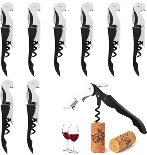 8 Pezzi Cavatappi Professionali, Cavatappi Vino, Apribottiglie Vino, Cavatappi da Sommelier mit Tagliacapsule, Apribottiglie Manuale Adatto a Tutti i Tipi di Sughero e Bottiglie di Birra