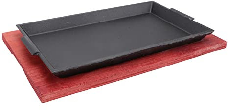 KICHOUSE 1 Pz Padella in Ferro per Arrostire Antiaderente Piastra per Cottura di Bistecche Chic Teppanyaki Vassoio per per Fornello a Induzione