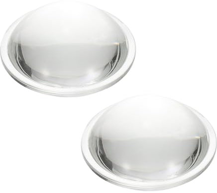 PATIKIL Lente Convessa Piatta Diametro 52mm, 2 Pezzi Altezza 18mm Vetro Borosilicato Alto LED Ottico Convesso Condensatore Lente con Bordo per Torcia Auto Bicicletta, Trasparente 2.5mm