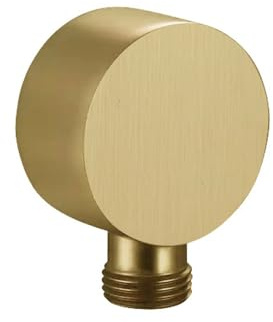 Round Wall Supply Elbow, Handheld Shower Hose Connector, Union Shower Outlet Elbow, G 1/2, Gold