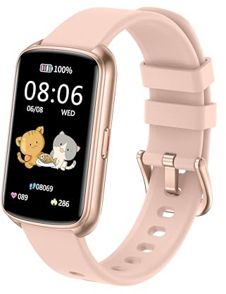 Runlio Fitness Trackers, 1.47 Inch Smartwatch, Touchscreen Activity Tracker with Thin Smartband Design, 5ATM Waterproof Fitness Watch Blood Oxygen Heart Rate Monitor for Android/iOS (Pink)