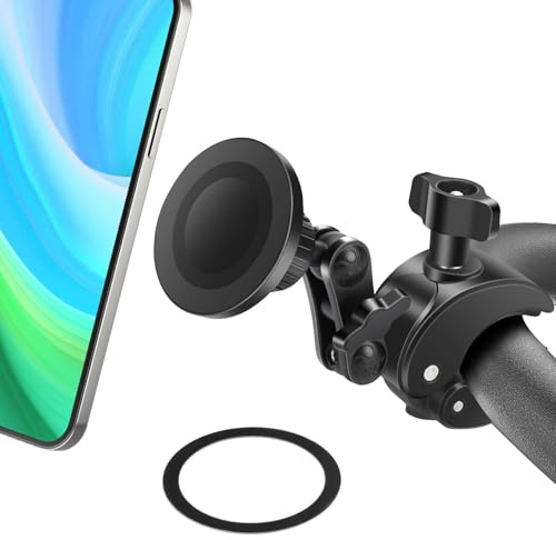 EEEKit Support Téléphone Magnétique Vélo d’Appartement, Fixation Guidon Rotatif 360° Compatible MagSafe iPhone 12-16 et Tous Smartphones, pour Fitness, Tapis de Course et Poussette