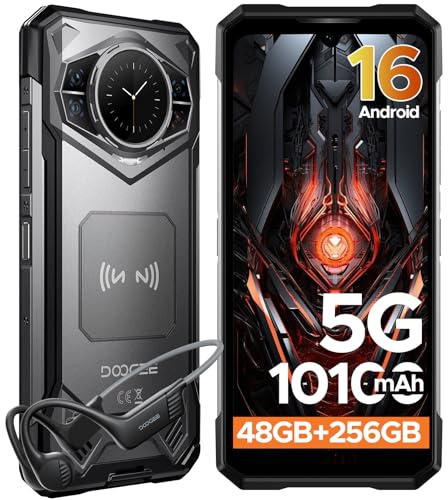 DOOGEE S200 Movil Irrompible 5G Android 16, 10100mAh/33W, 6.72” FHD+120Hz Móvil Rugerizado con Auriculares de Conducción Osea, 48GB RAM+256GB ROM(2TB) Movil Resistente, 100MP+20MP/WIFI6/Face ID/NFC