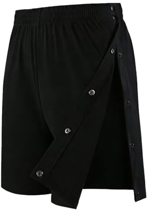 Landofgenie Hommes Short De Sport Unisexe Short Détachable Pantalon Court Fitness Pantalon De Course Shorts Sportif De Récupération Après Une Opération avec Poche Noir 2XL