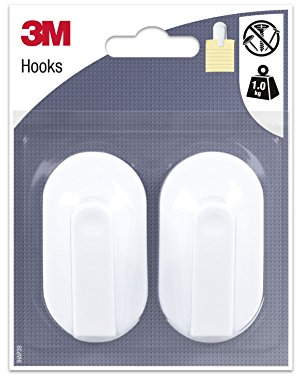 3M IHAP39 Ganci Permanenti Adesivi, Blanco, Standard, 2