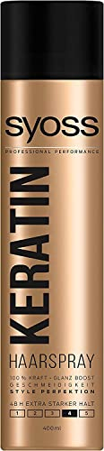 Syoss Spray de queratina para el cabello, grado 4, extra fuerte, 400 ml