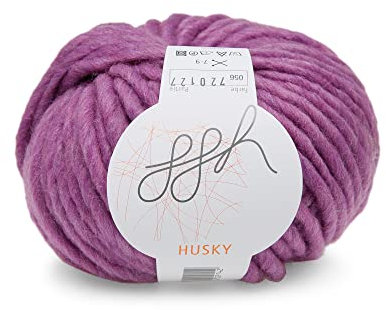 ggh Husky | Schurwolle Mischung | 50g Wolle zum Stricken oder Häkeln | Dicke Wolle | Farbe 056 - Orchidee