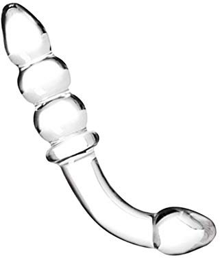 Roluck Glasdildo Doppelkopf Analkugeln Pleasure Wand für Männer Frauen Masturbation Analplug Sexspielzeug