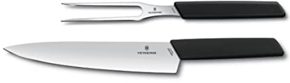 Victorinox, Swiss Modern, Tranchier-Set, 2-teilig, Tranchiermesser, Fleischgabel, Kunststoffgriff, Rostfreier Stahl, schwarz