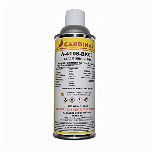 Cardinal Paint BLACK Powder Coat Touch-up Spray Paint | Car Parts and Repair Refinishing Clear Coat for Permanent Sealing of Coated Surfaces (BK05 60 GLOSS)