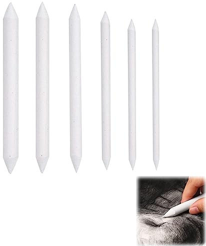 Palitos de mezcla para arte, 6 piezas de tocones de dibujo, juego de mezcla de tocones y tortillones, juego de mezcla de arte, mezcla de trozos de sombreado, tocones de dibujo, artista de dibujo para