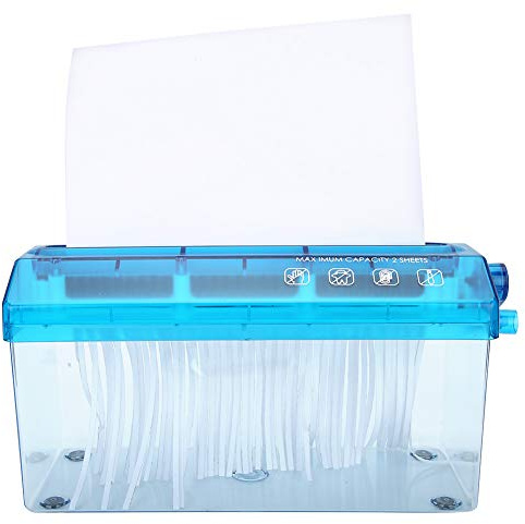 Distruggidocumenti a Mano per Formato A4, 3,5L Taglio Dritto Mini Tagliacarte Manuale Portatile Cancelleria da Ufficio Documenti Macchina da Taglio per Fatture Cartacee Ricevute