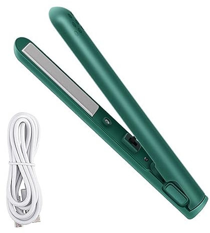 Kahdsvby 2 en 1 Rizador de doble uso, mini plancha de pelo, rizador de viaje, mini rizador USB portátil, verde