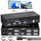 VPFET KVM Switch DisplayPort Dual Monitor 2 Port Displayport 1.4 Switch 2 Computers 2 Monitors Share Keyboard Mouse Printer Support 4K120HZ 8K60HZ 4 Port USB 3.0 Support Desktop Control, Black