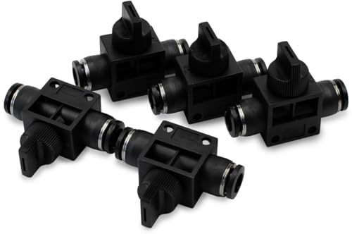 Bwintech 5 pièces 10mm Tubes OD Vanne à bille de contrôle du débit d'air Raccord union pneumatique droit Push To Connect