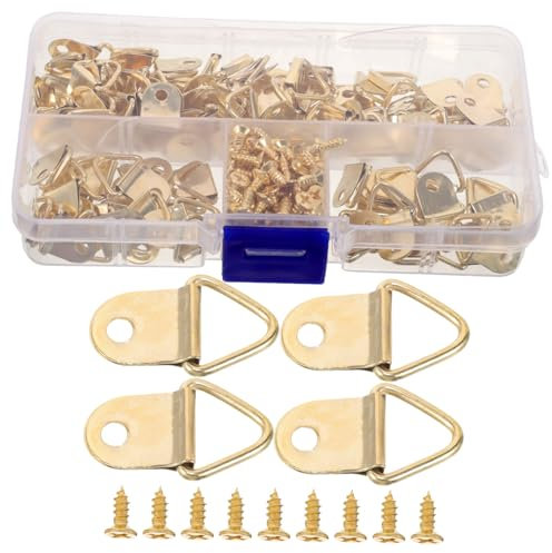 Homoyoyo 100 Sätze Dreieckiger Ringhaken Rahmenhaken zur Haken zum Aufhängen von Gemälden Bildaufhänger Staffelei Kleiderbügel Metallhaken zum Aufhängen von Fotos Bilderhaken aus Metall