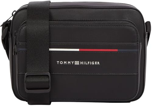 Tommy Hilfiger Herren Crossbody Bag Tasche Foundation Reporter mit Logo, Schwarz (Black), Einheitsgröße