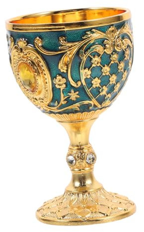 Cabilock Taza De Agua De Aleación, Cáliz con Joyas, Cuencos De Ofrenda De Agua Budista, Quemador De Incienso Retro, Copas De Vino, Utensilio De Adoración A Buda