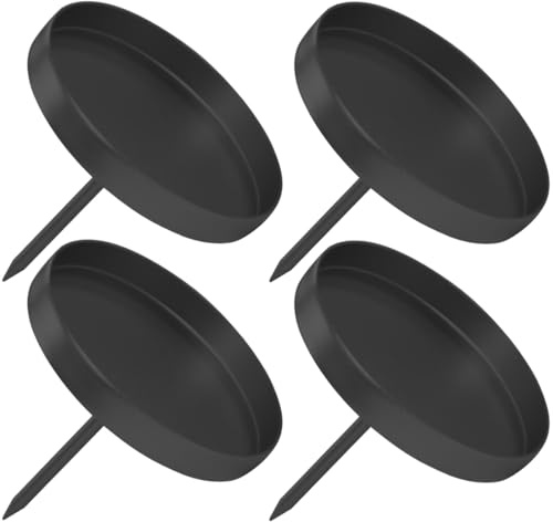 Aurasky Kerzenhalter Adventskranz, 8.5 cm Kerzenständer Schwarz 4 Stück, Adventskerzenhalter Abnehmbare, Kerzenhalter Stumpenkerzen, Kerzenteller für Adventskranz Weihnachten Tischdeko