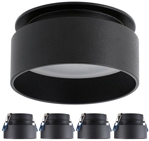 SSC-LUXon 5 Stück Einbau Deckenstrahler Sudara mit indirektem Licht Fassung für GU10 oder Module - Design Einbauspot schwarz