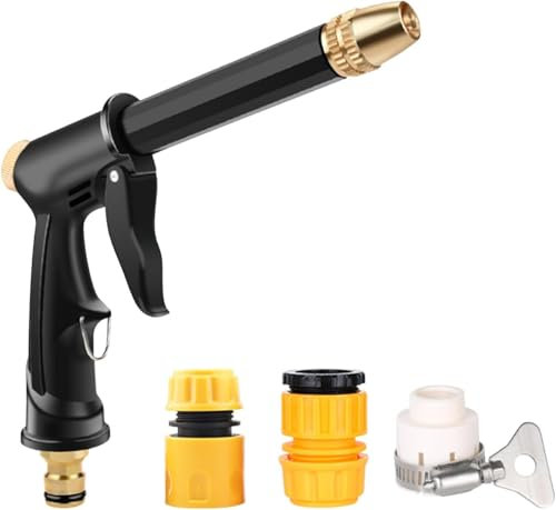 Hochdruck Autowaschpistole, Hochdruckreiniger Pistole mit 3 stücke Schnellanschlüsse, Hochdruckreiniger Zubehör, Garten Spritzpistole für Autowäsche, Garten Bewässerung und Bürgersteig Reinigung
