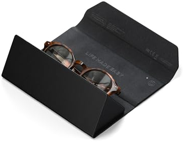 SATECHI FindAll Smart Brillenetui mit Find My Standortverfolgung, Ortung, Tracker, faltbar & tragbar, kabellos aufladbar, Trennungsalarm, lauter Signalton, komp. Brillen & XR/AR-Brillen – Schwarz