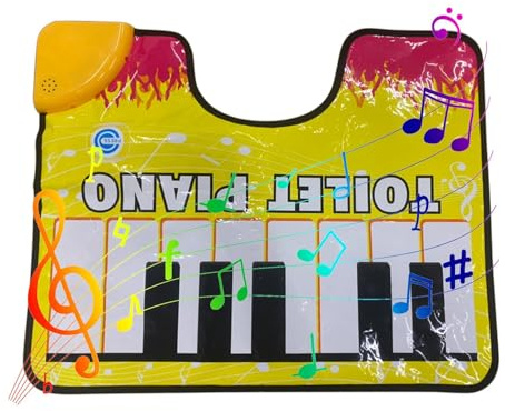 Fyrdyn Musical Toilet Mat | Funny Toe Music Keyboard Toilet Floor Mat | Potty Piano Sounding Bathroom Rug | Piano Sounding Bathroom Rug For Home Bathrooms Toilets Floor Dorm