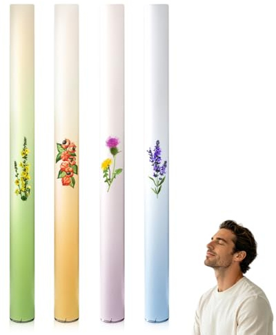 JHAZUN Aromatherapy Inalatore,4 Pcs Penna Aromaterapia Erbe Polic Puliti Insalatore Con Tripli Estratti Piante