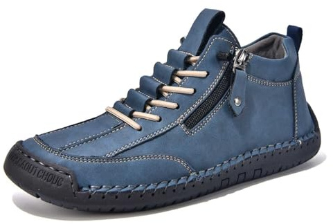 Genérico Zapatos Casuales Hombre con Cremallera Lateral y Cordones diseño versátil para Uso Diario Cuero Brinda Comodidad Durante Todo el año Ideales Combinar con Jeans o Pantalones Informales