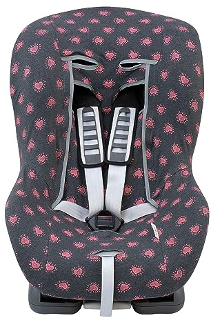 JYOKO KIDS Bezug für Auto-Kindersitz ohne Kopfteil, Hergestellt aus extra weicher Baumwolle (FLUOR Heart)