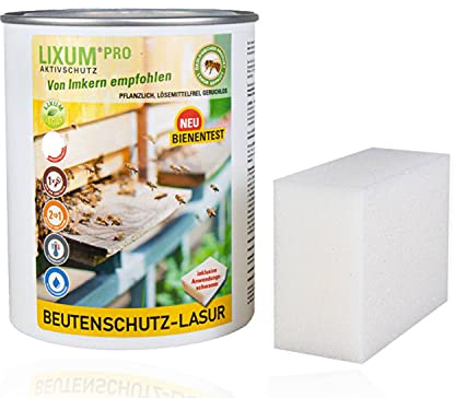 LIXUM BIENEN BEUTENSCHUTZ LASUR BIO (gelb) 3000 ml = 30 Beuten (90m2) natürlicher Holzschutz - von Imkern empfohlen! Bienenverträglichkeit laborgeprüft, biologisch, ökologisch, rein natürlich
