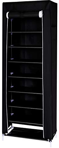 dibea Faltschrank schmal mit Vlieshülle 60x160x30 cm, schwarz