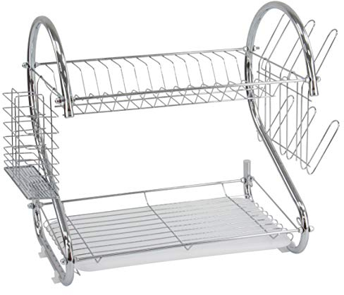 Durane 2 Tier Dish Drainer With Glass Holder & Drip Tray
