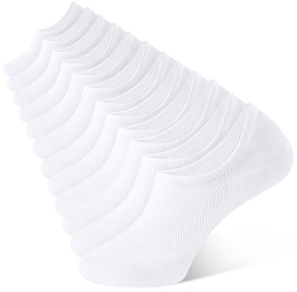 CLOSEMATE Men Women No Show Trainer Cotton Socks Non Slip Silicone 6 Pairs | Stay-put silicone grip, elastic cuff, breathable&sweat-free, reinforced toe&heel, invisible&cotton-mesh, workout&daily