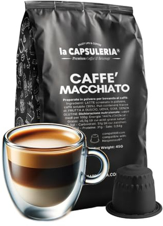 Capsuleria - MACCHIATO KAFFE (80 Kapslar) Kompatibel med Nespresso