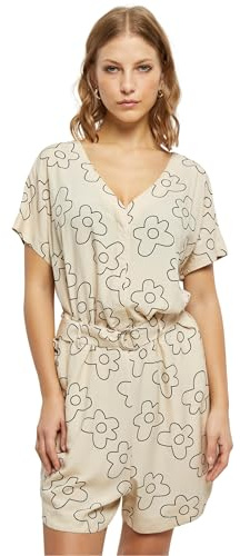 Urban Classics Damen Jumpsuit Ladies Short Viscose Belt Jumpsuit softseagrassflower XL