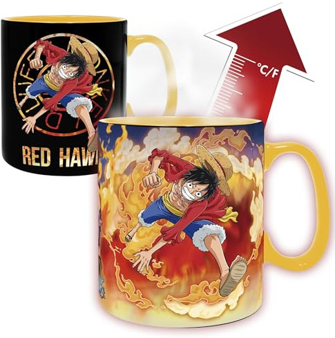 ONE PIECE - Mug Heat Change - 460 ml - Luffy & Sabo-cardboard box